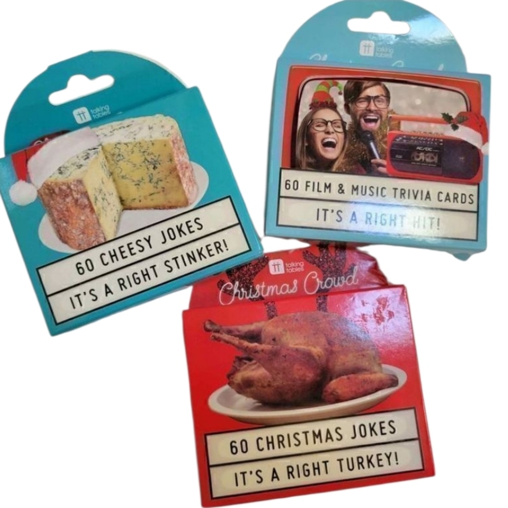 Talking Tables Gift Bundle Jokes Trivia Stocking Stuffers White Elephant New